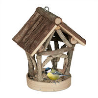 VOGELFUTTERHAUS - Hellbraun, Holz (17/22.5/13.5cm) - Relaxdays
