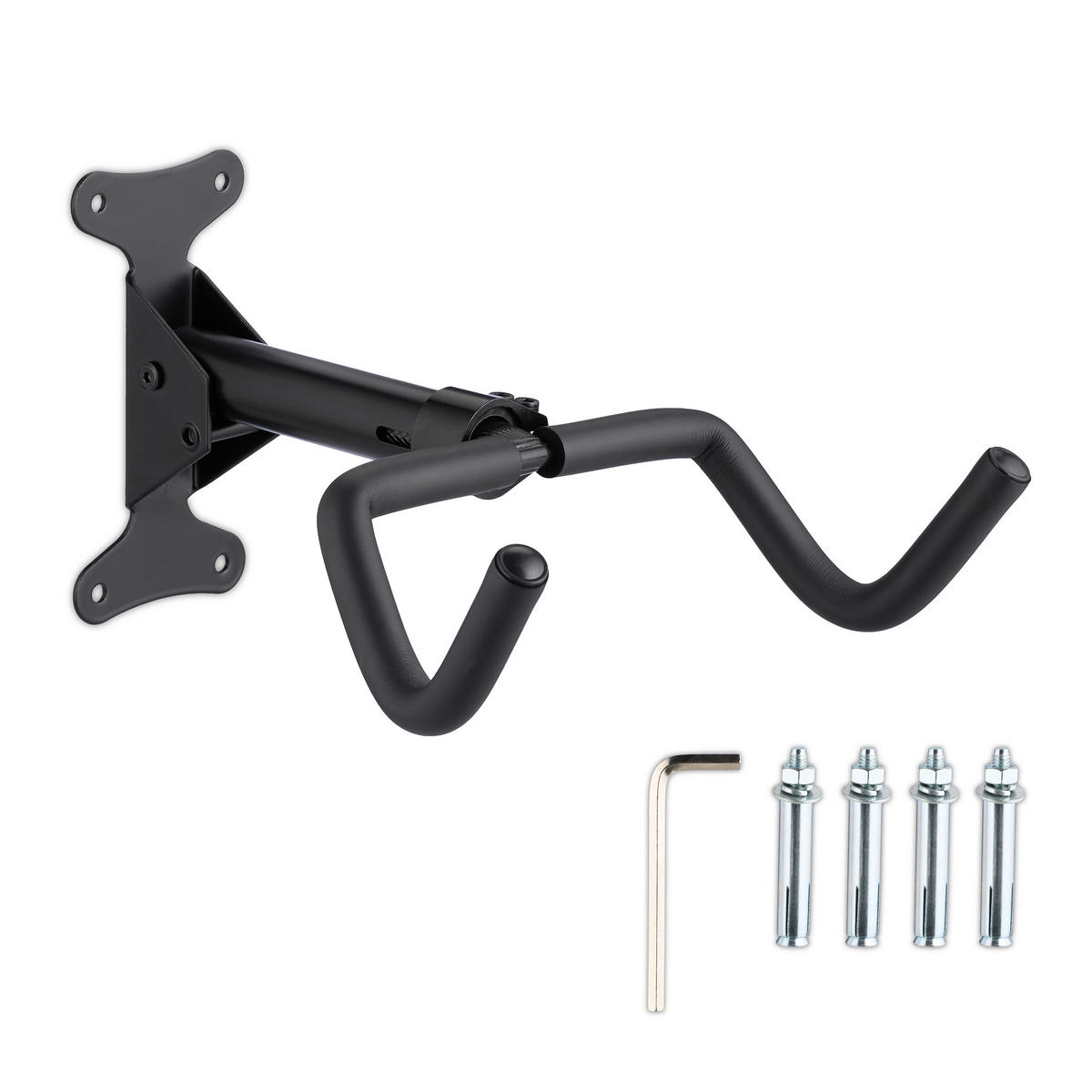 FAHRRADWANDHALTERUNG - Schwarz, Kunststoff/Metall (27.5/18/33cm) - Relaxdays