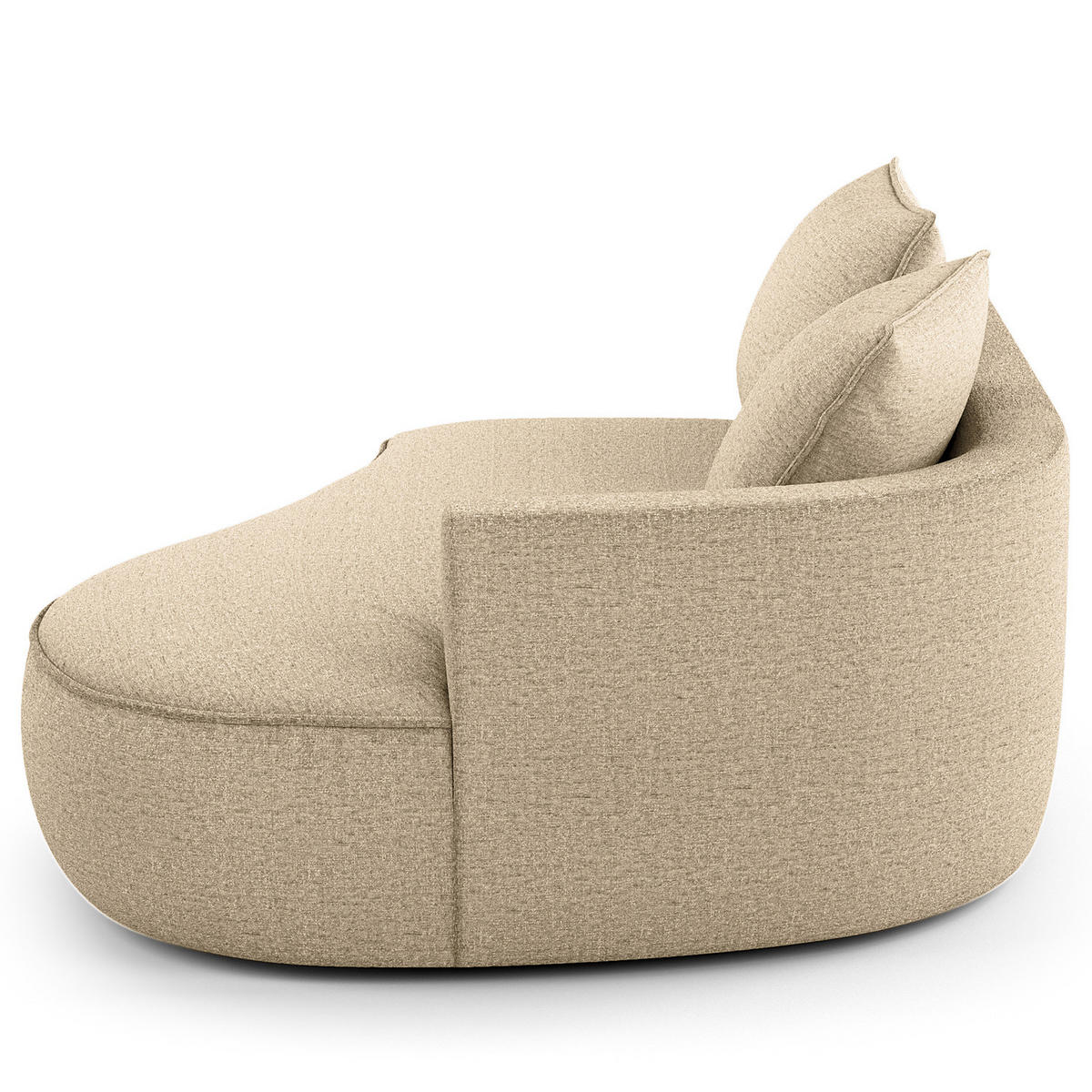 OTTOMANE - modular - Taupe/Schwarz, Kunststoff/Textil (196/82/146cm) - home24