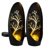 LED AUSSENLEUCHTE Metall Schwarz 2er Set - Schwarz, Glas (14/7/30cm) - Globo Lighting