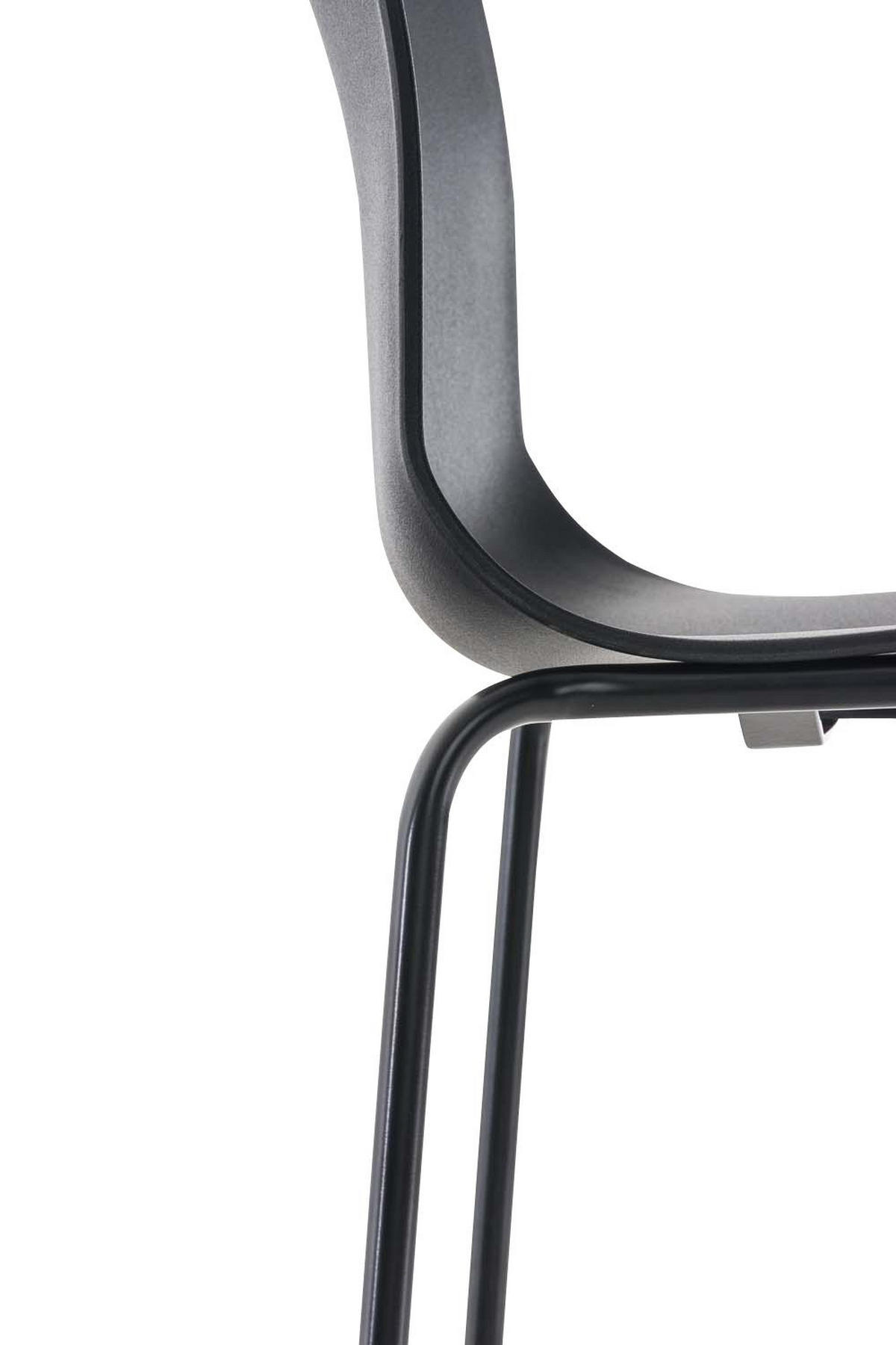 BARHOCKER 2er Set Kunststoff schwarz - Schwarz, Kunststoff/Metall (43/100/48cm) - CLP