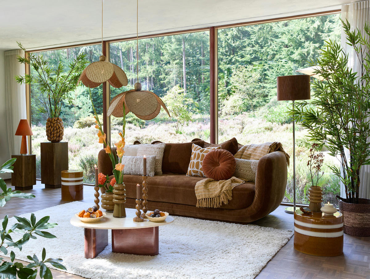 BANK Braila Grün 236/105/80 cm - Braun, Holz (105/80/236cm) - Light & Living