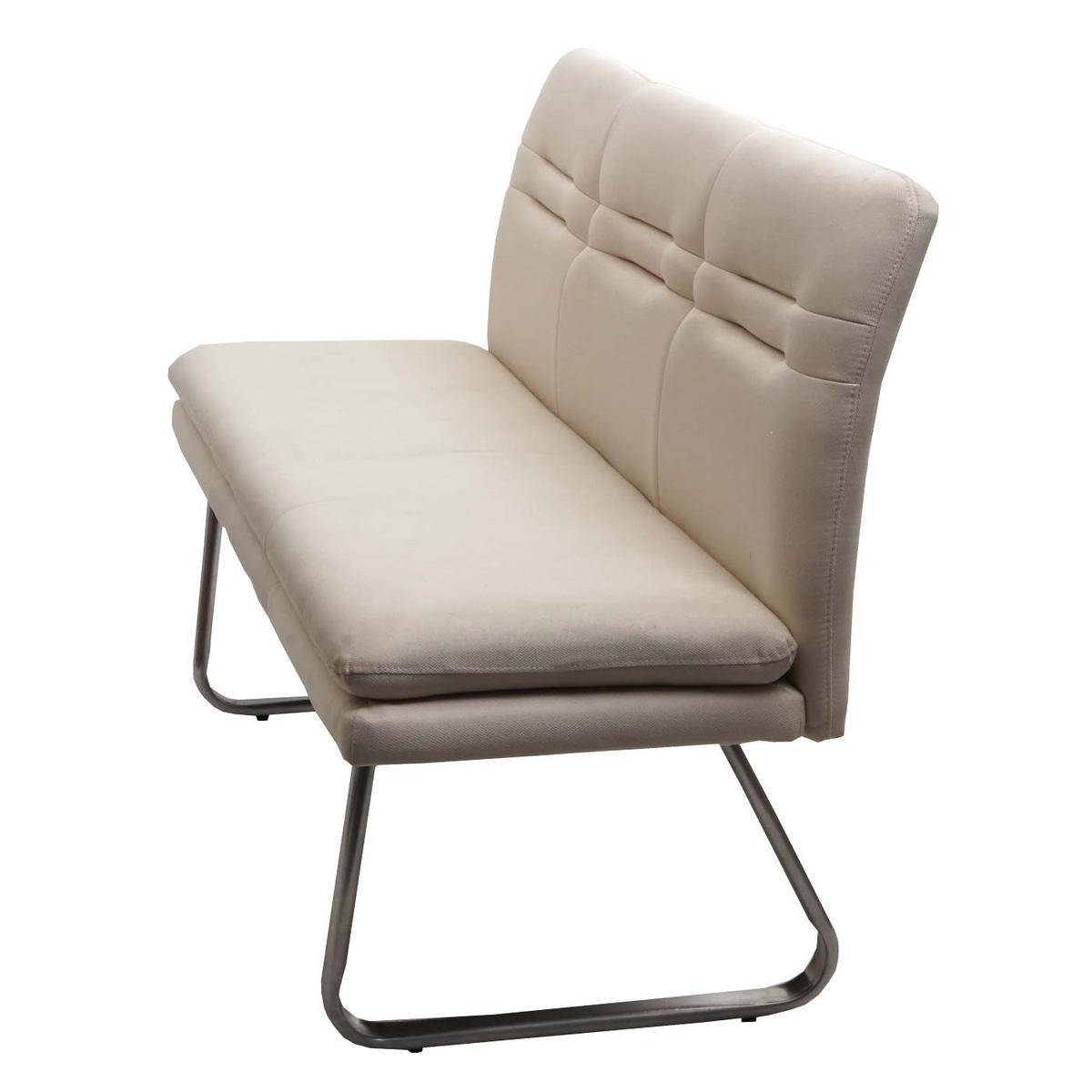 SITZBANK Cremeweiß, Silber - Silberfarben/Weiß, Textil (160/90/58cm) - MCW