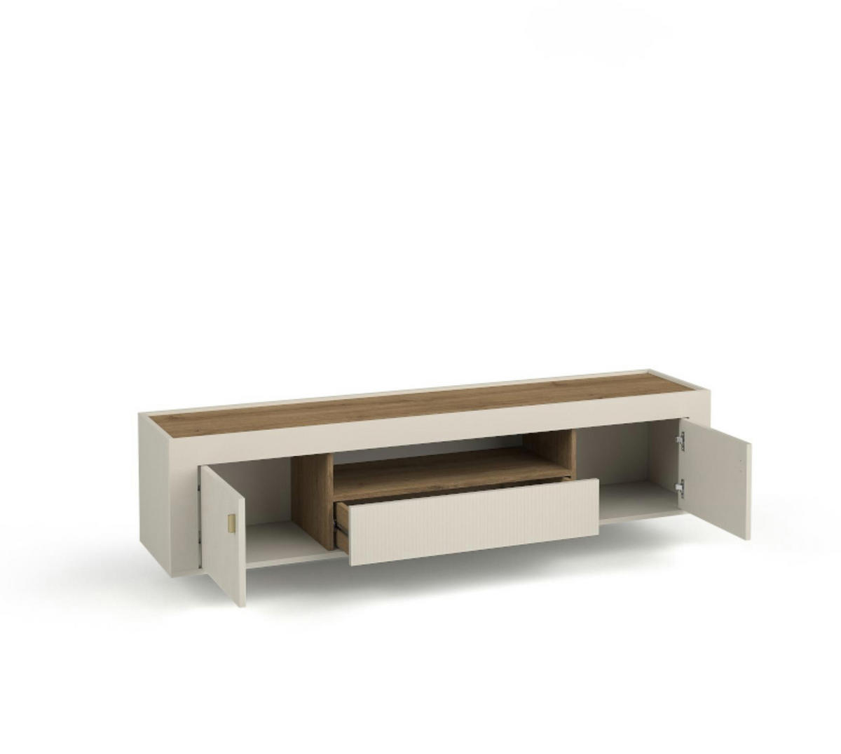 TV-SCHRANK Mossa Kaschmir - Beige/Goldfarben, Holzwerkstoff (177/52/40cm) - Bettso