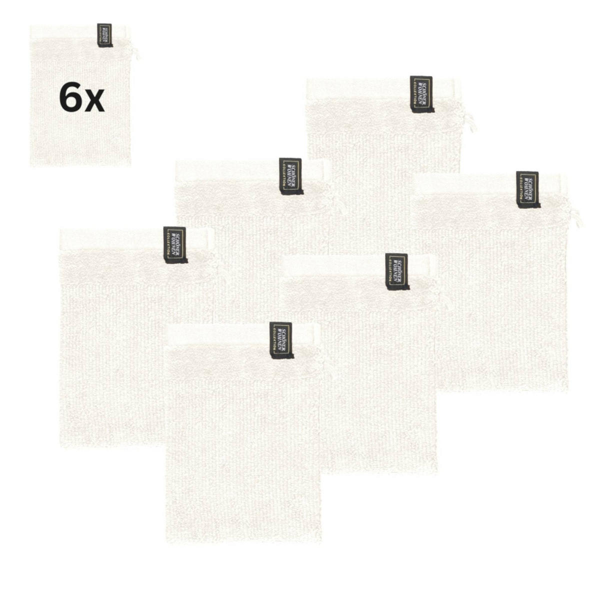 WASCHHANDSCHUH SENSE-6 - Weiß, Textil (16/21cm) - Schöner Wohnen