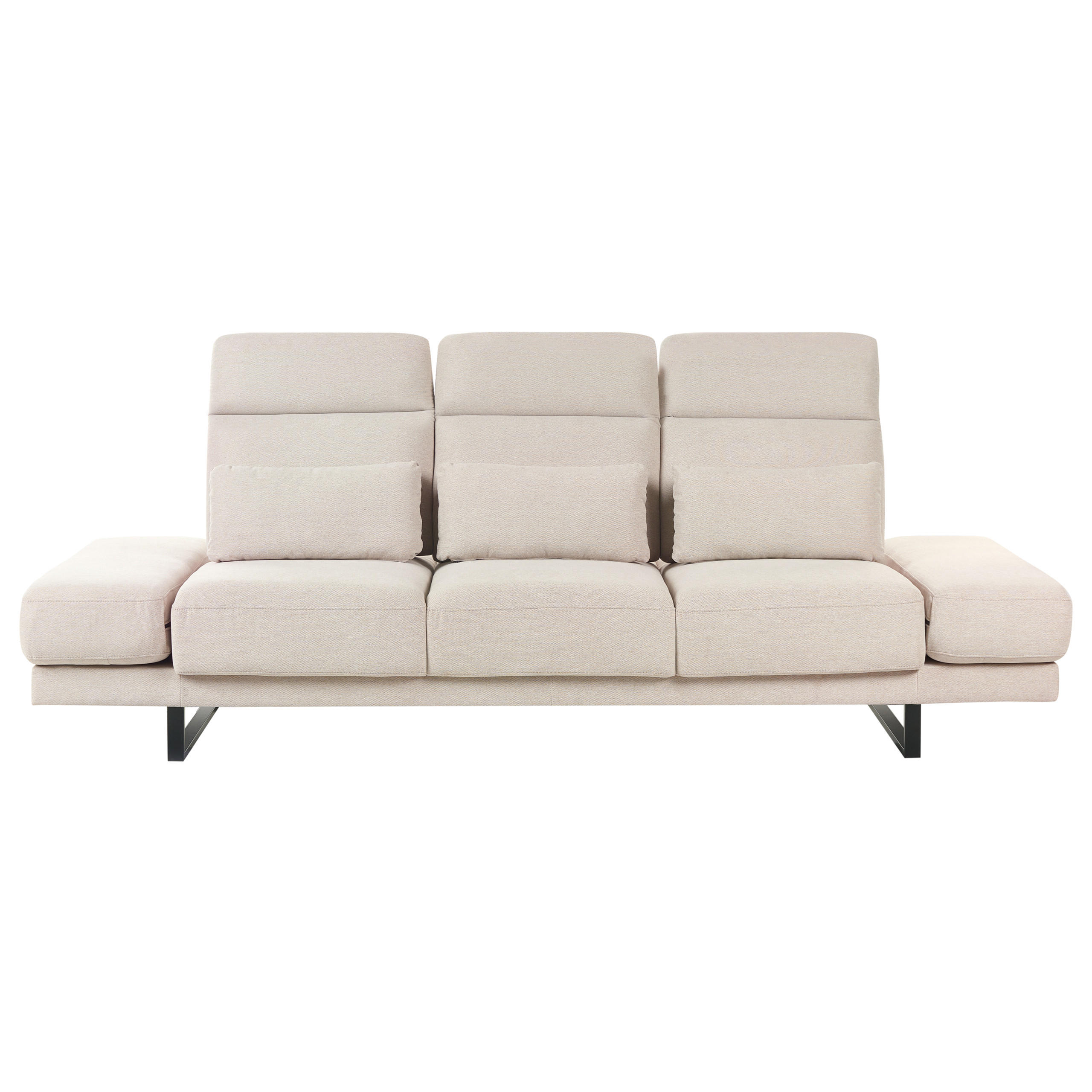 3-SITZER-SOFA Stoff Beige Ikast - Beige, Textil (255/87/105cm) - Beliani