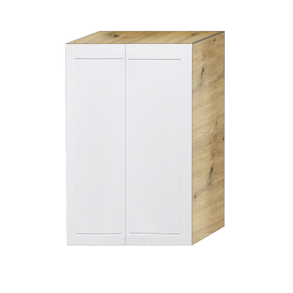 Feldmann-Wohnen Hängeschrank Weiß, Eiche 60x72x32.5 cm