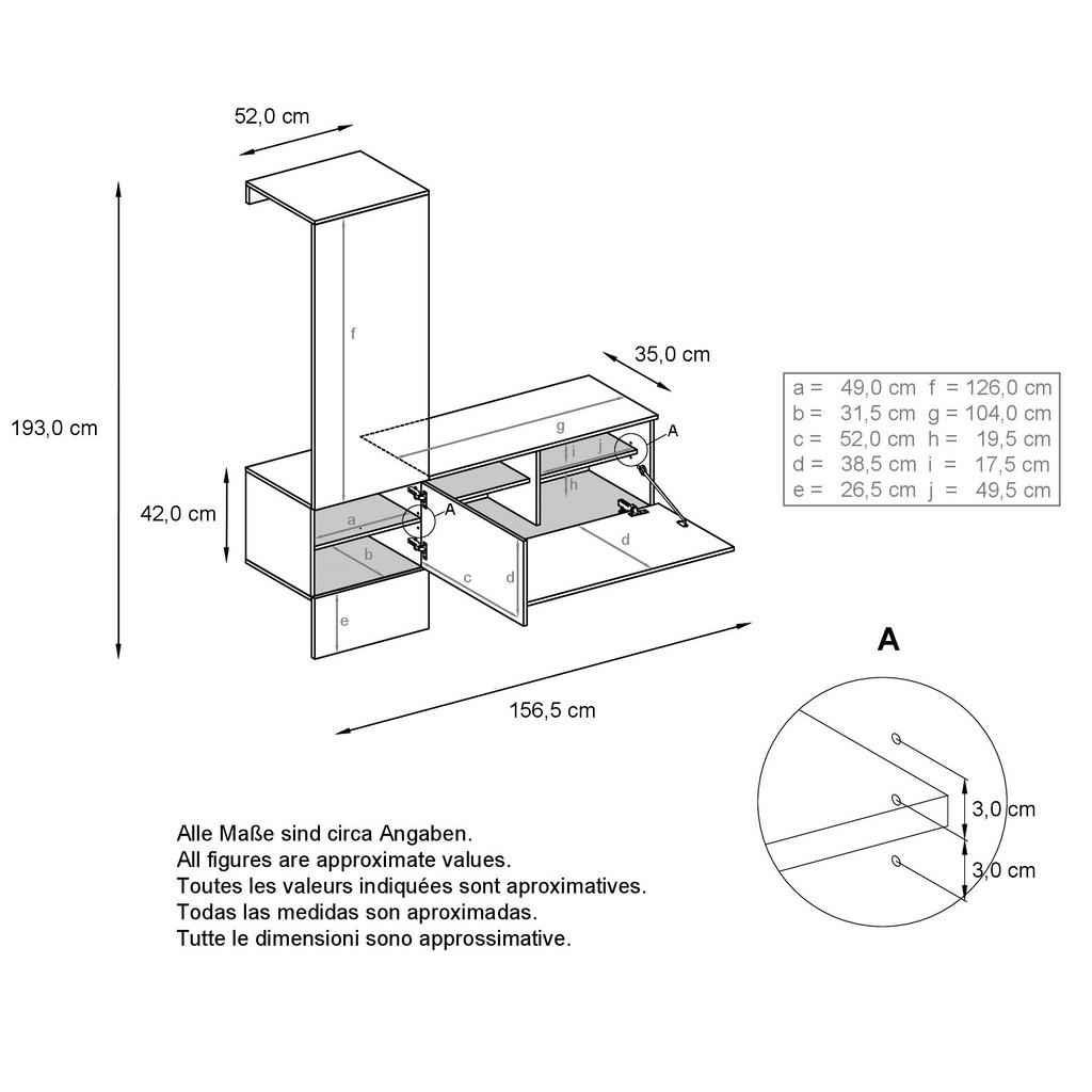 Thumbnail - Vladon Garderobe, Creme, Holzwerkstoff, 156.5x193x35 cm, Garderobe, Garderoben-Sets & Serien, Garderoben-Sets