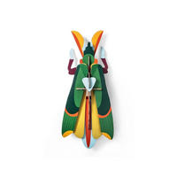 WANDDEKO Grashüpfer 14/7 cm - Grün, Wellpappe (14/7/29cm) - KUNSTLOFT