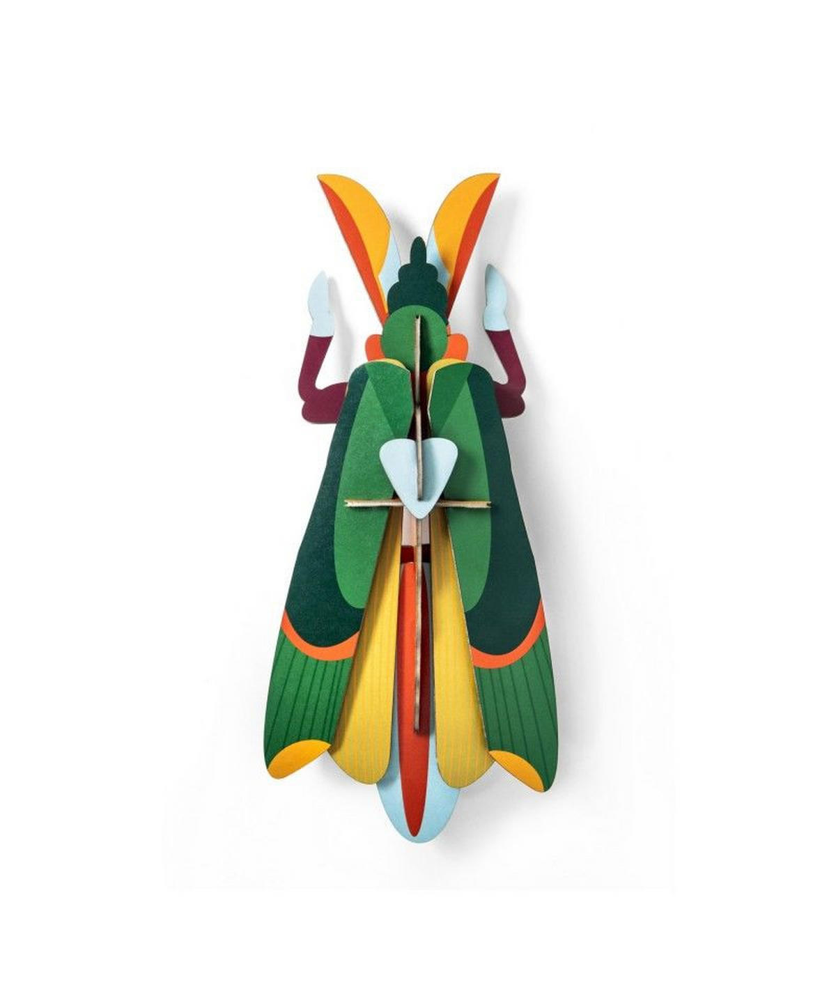 WANDDEKO Grashüpfer 14/7 cm - Grün, Wellpappe (14/7/29cm) - KUNSTLOFT