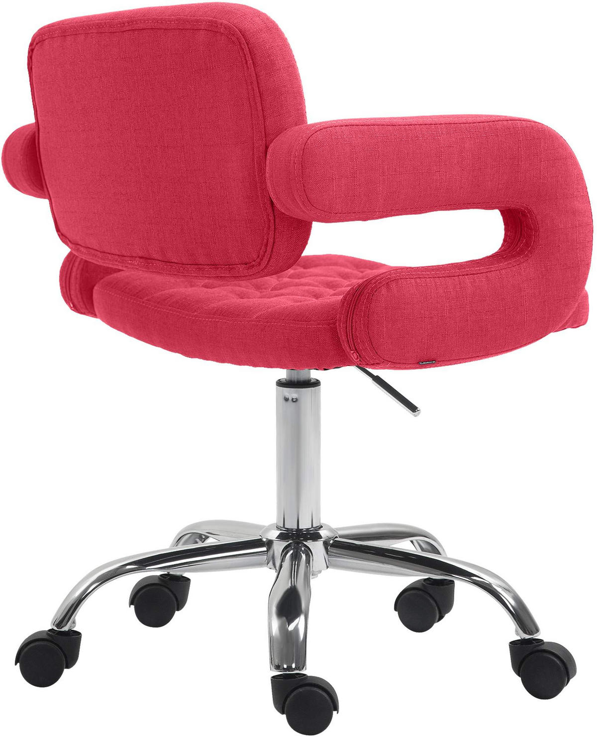 DREHSTUHL Stoff rot - Chromfarben/Rot, Textil/Metall (62/78/55cm) - CLP