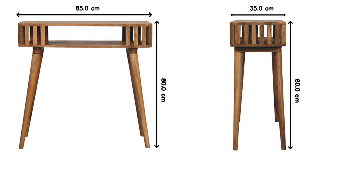 KONSOLENTISCH mit Eichenoptik-Finish, 1 offene Ablage, hellbraun. - Hellbraun/Braun, Holz (35/85/80cm) - Artisan Furniture