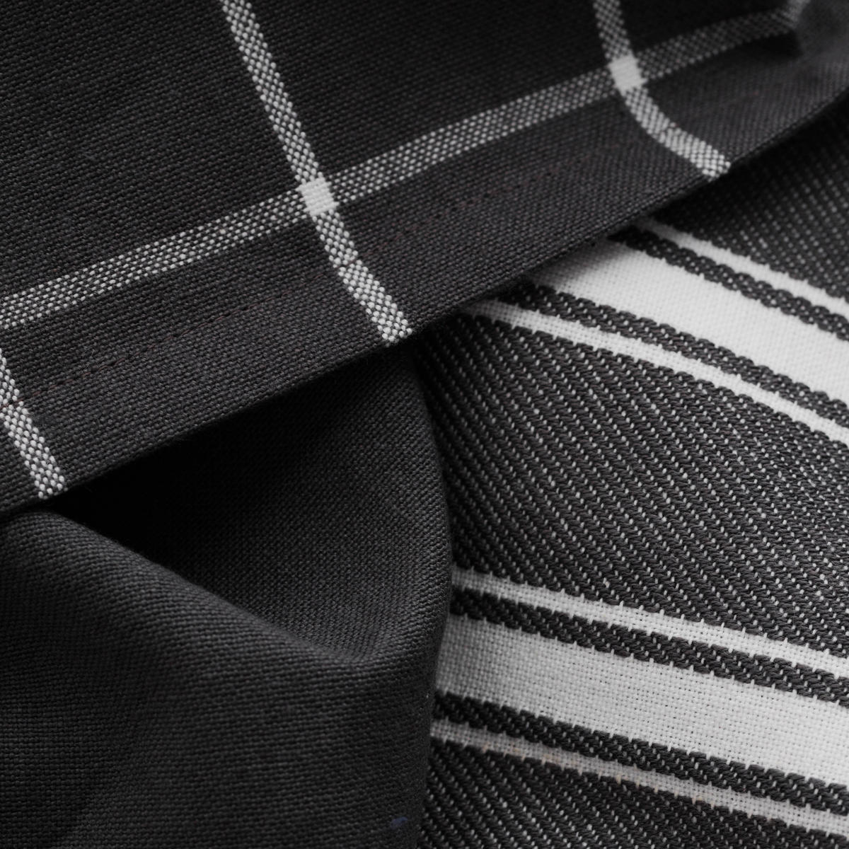 GESCHIRRTUCH-SET Trio - Dunkelgrau, Textil (40/60cm) - home&you