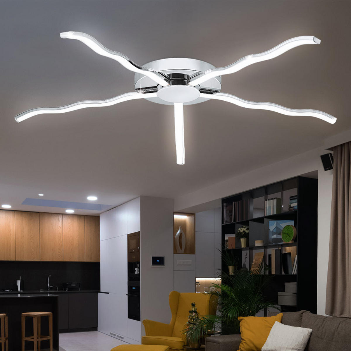 LED DECKENLEUCHTE Roncade Silber Chrom - Silberfarben, Metall (78.5/78.5/6cm)