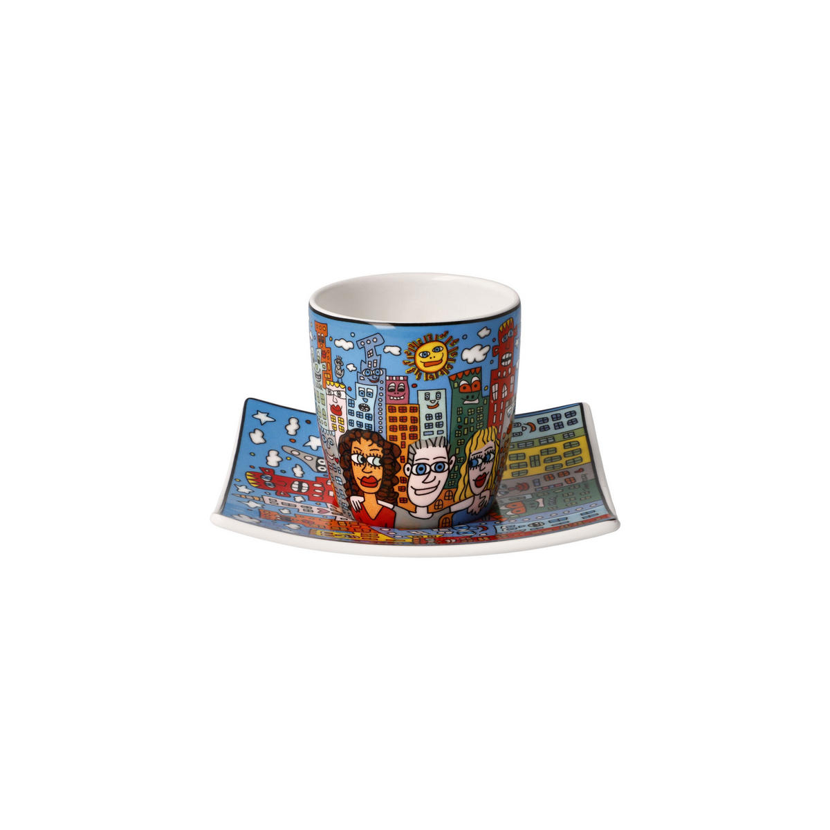 ESPRESSOTASSE James Rizzi - Summer in the City, Fine Bone China, Bunt, 0.25 L - Multicolor, Keramik (0.1L) - Goebel