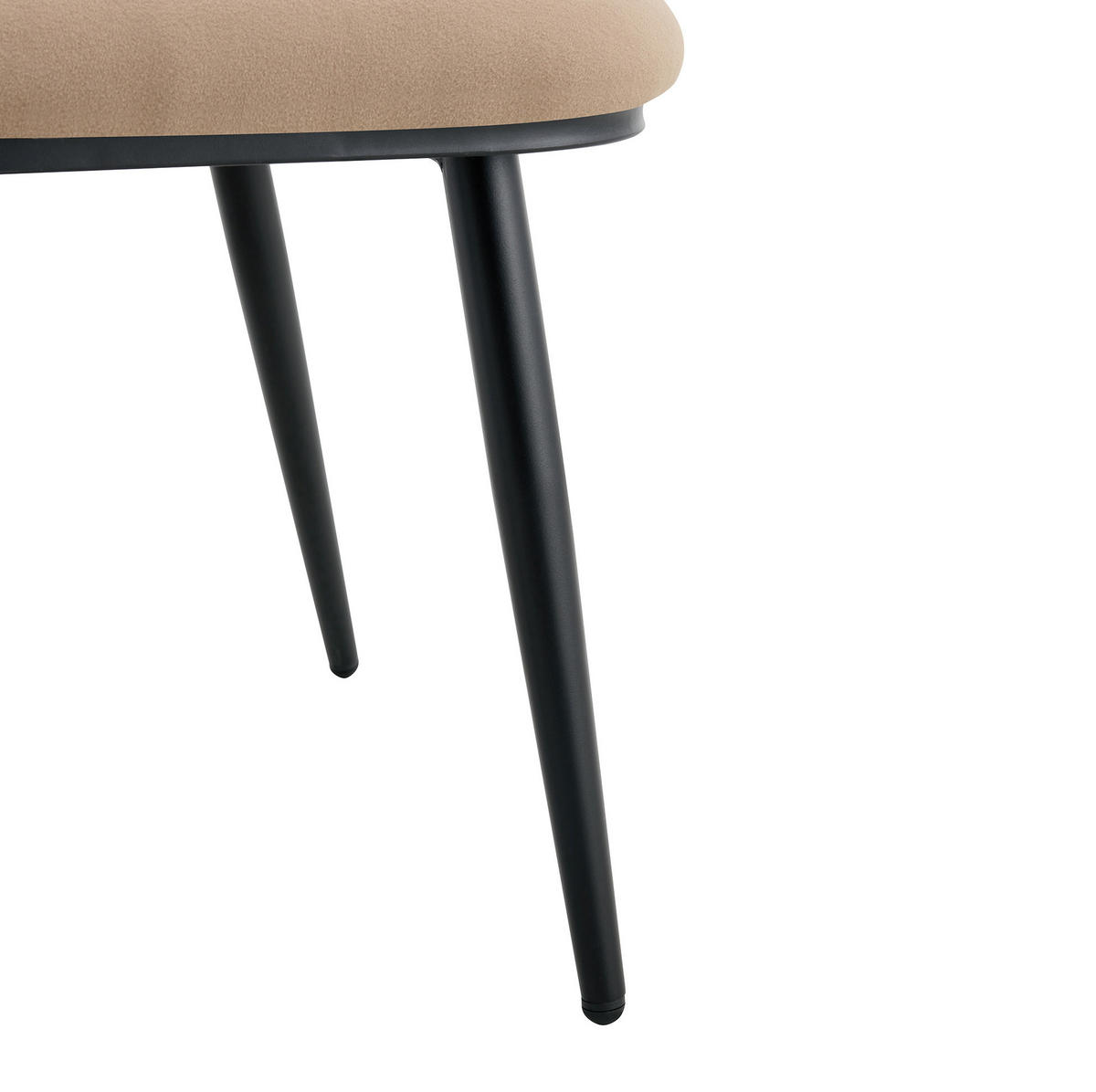 ESSZIMMERSTÜHLE 2er-Set mit Open-Back-Design Samt Camel Metall Schwarz - Braun, Metall (50/86/48cm) - Meubliv