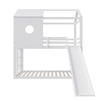 ETAGENBETT 90x200cm mit Rutschet, Lattenrost und Leiter, Weiß - Weiß, Holz (90/200cm)