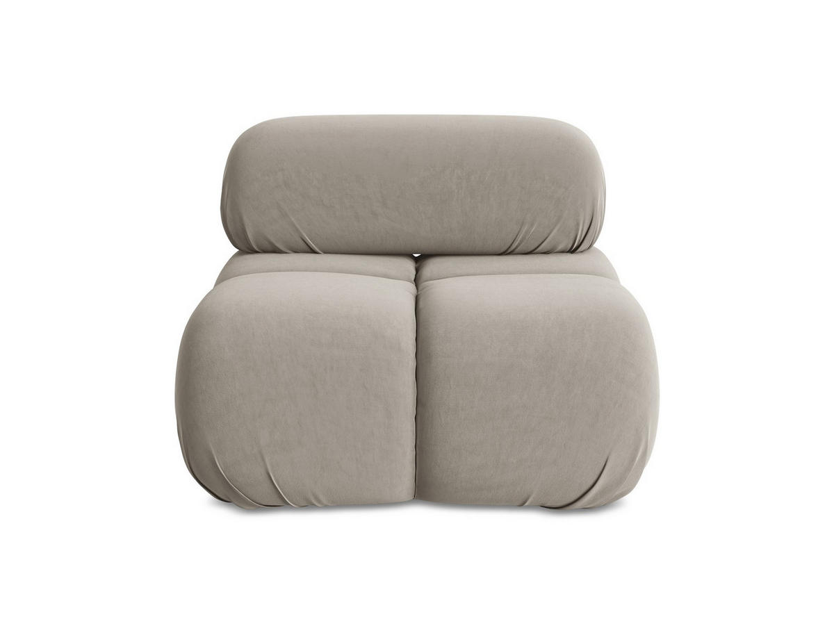 SESSEL Samt Stoff Grau - Taupe/Lila, Kunststoff/Textil (96/70/95cm) - Makamii