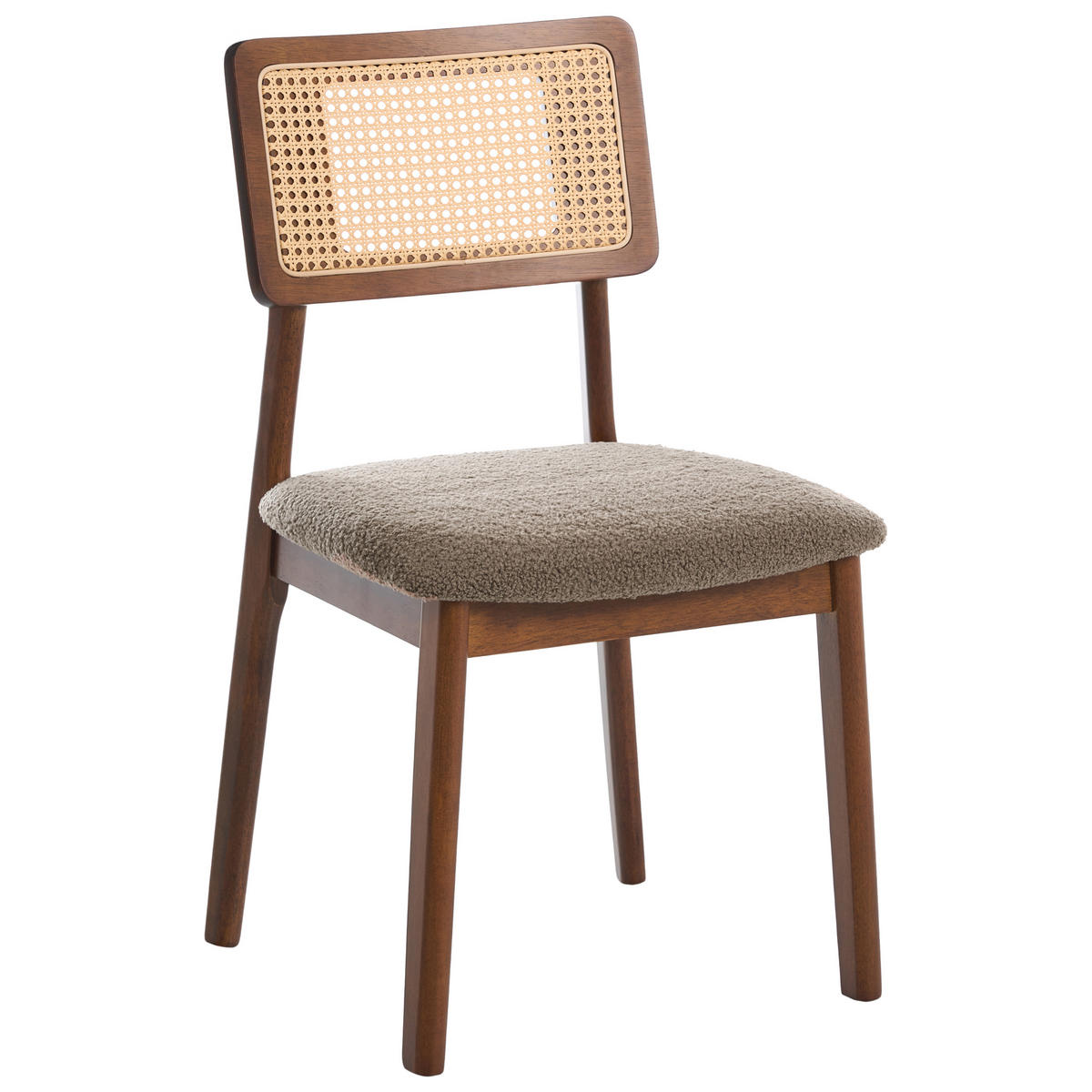 ESSZIMMERSTUHL 2er Set Holz Braun/Taupe Embar - Taupe, Holz (50/86/52cm) - Beliani