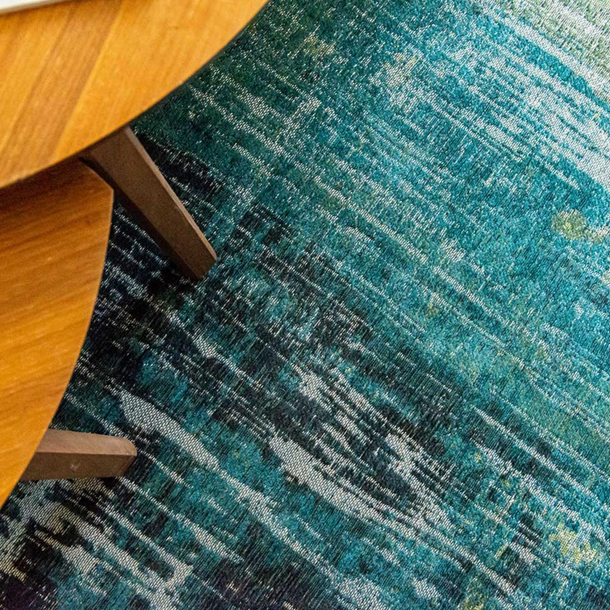 TEPPICH Glen Cove Atlantic Streaks 240/240 cm - Blau, Kunststoff/Textil (240/240cm) - Louis De Poortere