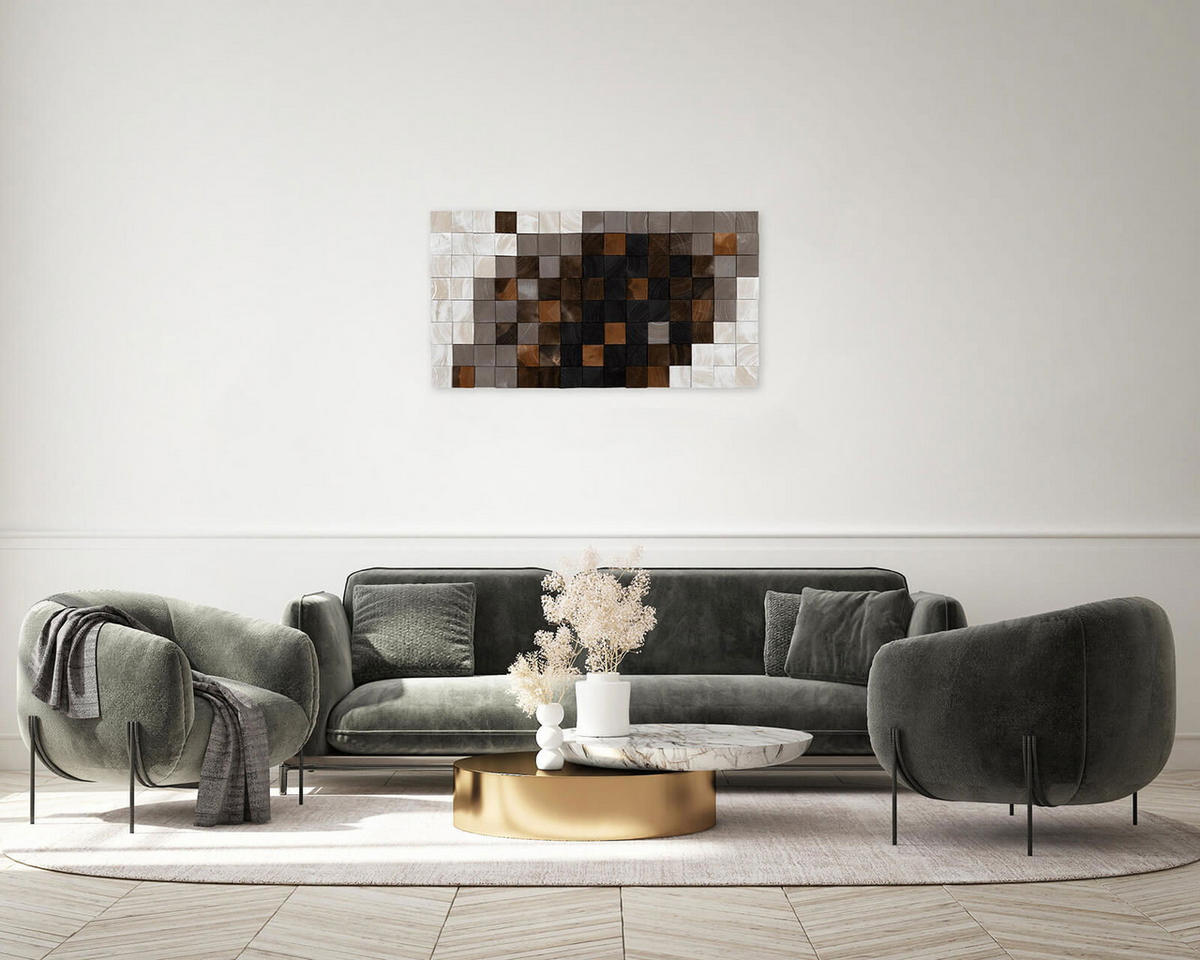 HOLZBILD Grau 98/55 cm - Weiß/Grau, Holz (6.5/55cm) - KUNSTLOFT