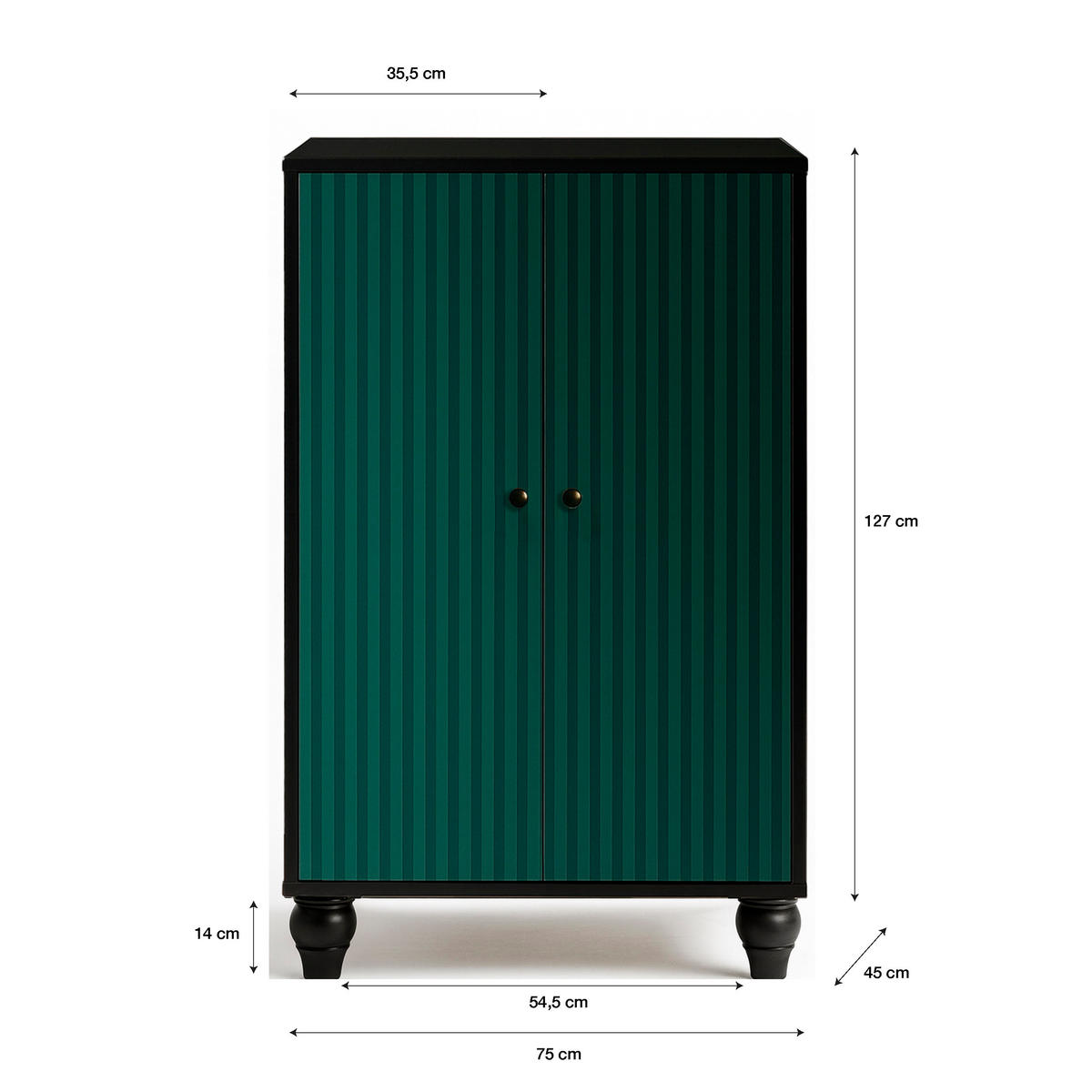 SCHRANK SIDEBOARD mit 2 Türen MARCUS - Blau, Holzwerkstoff (75/127/45cm) - RNT By Really Nice Things