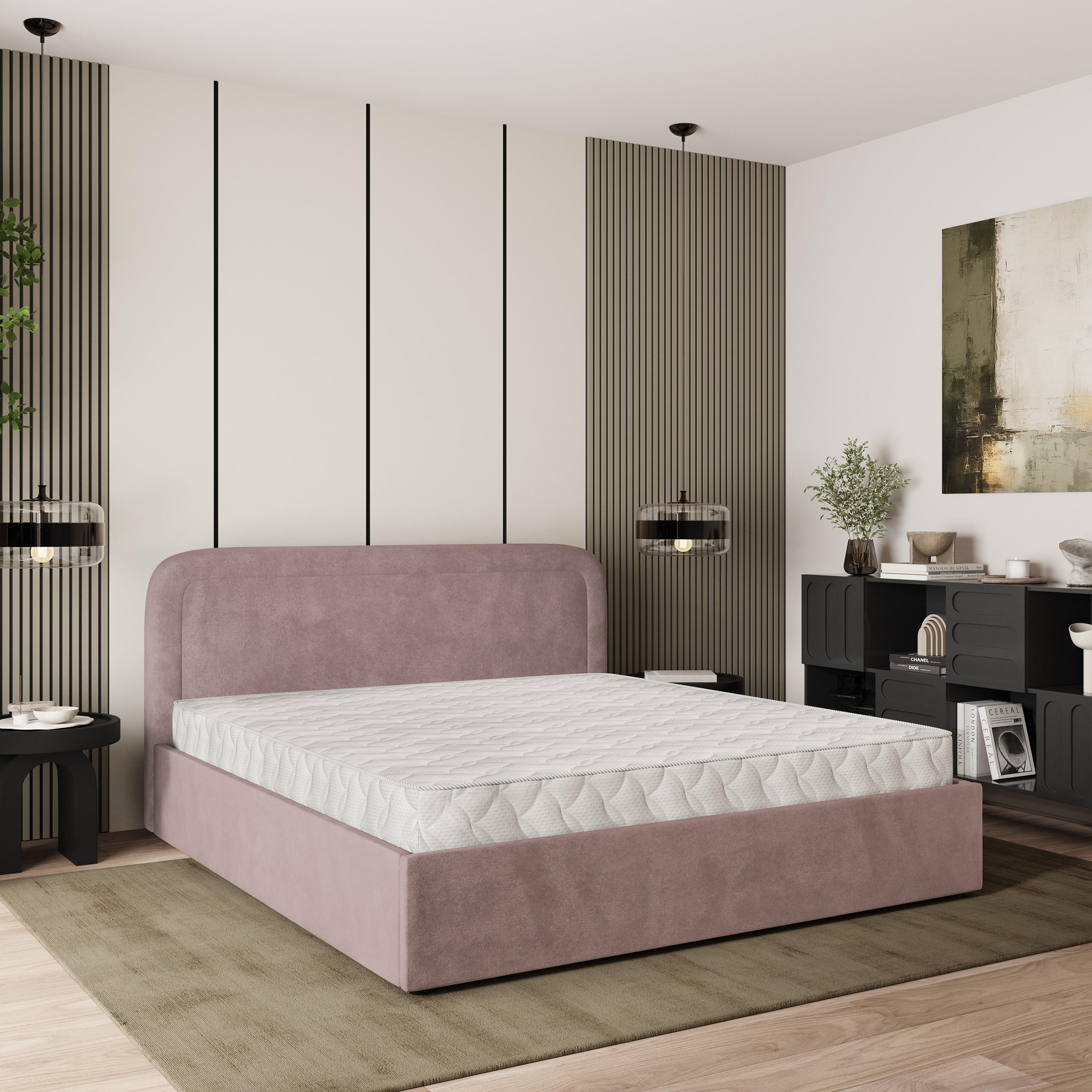POLSTERBETT BENIRA K 160x200 cm mit Bettkästen - Rosa - Rosa, Holz (160/200cm) - MASSENO