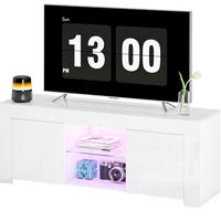 LOWBOARD 120/34/45 cm Weiß aus Glas mit LED-Beleuchtung - Weiß, Glas (34/45/120cm) - OKMYHOME