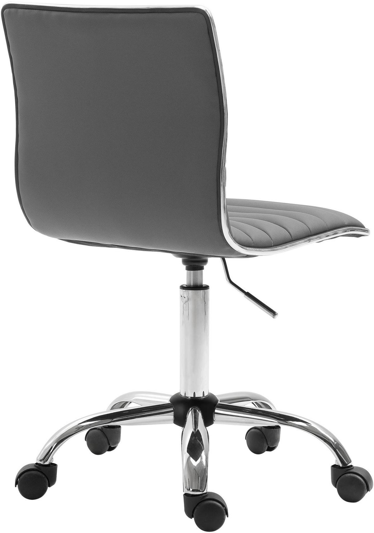 HOCKER Lederlook Grau - Chromfarben/Grau, Textil/Metall (42/80/52cm) - CLP