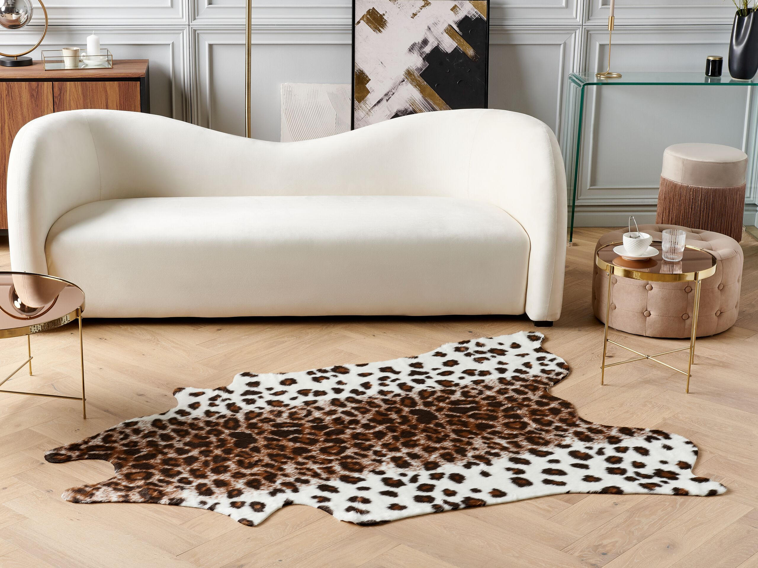 KUNSTFELL-TEPPICH Bogong 170/130 cm - Schwarz/Braun, Kunststoff (130/170cm) - Beliani