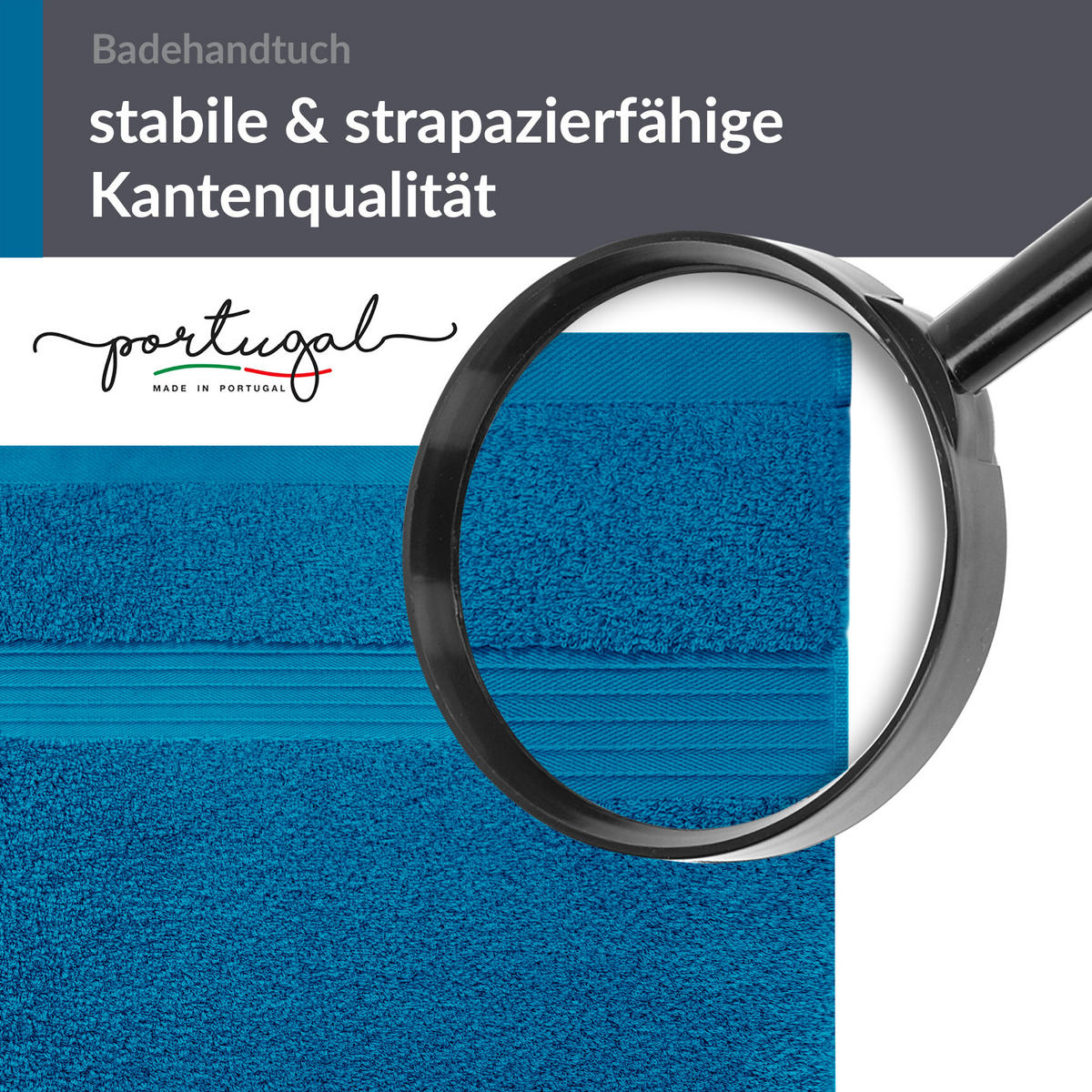 BADETUCH Linz Petrol Blau 100x200 cm - Petrol, Textil (100/200cm) - Lashuma