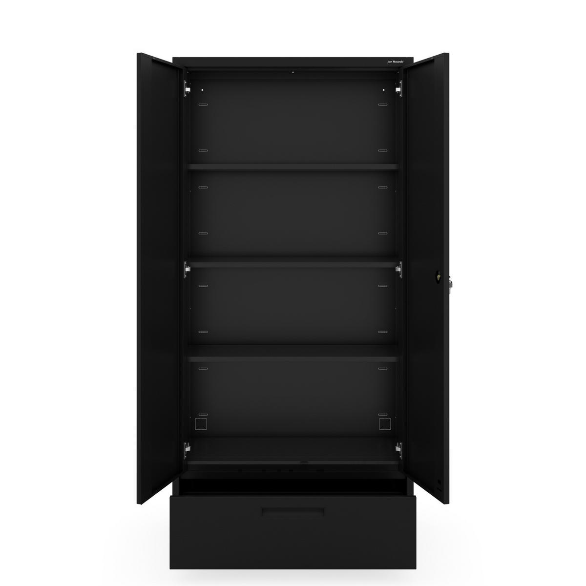 METALLSCHRANK Megan - Schwarz, Metall (90/185/40cm)