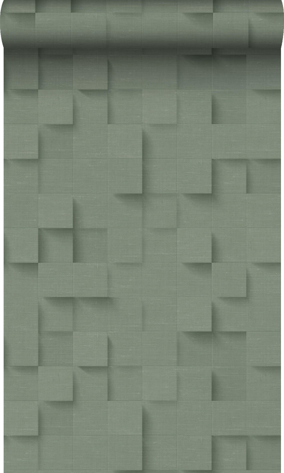TAPETE 3D-Würfel 50 x 900 cm - Grün, Papier (50/900cm) - Origin Wallcoverings