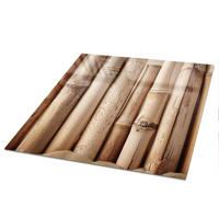 TISCHPLATTE 50x50 cm – Bambusmotiv - Orange, Glas (50/50/0.4cm) - Wallfluent