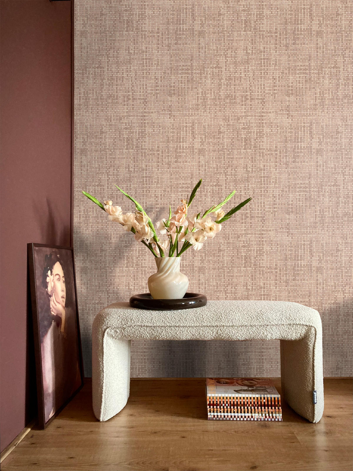TAPETE Leinen-Optik 50 x 900 cm - Pink, Papier (50/900cm) - Origin Wallcoverings