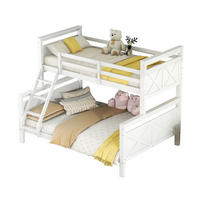 ETAGENBETT 90/200 cm mit Leiter und Sicherheitsgeländer umbaubar in 2 getrennte Betten weiß - Weiß, Holz (140/200cm) - OKWISH