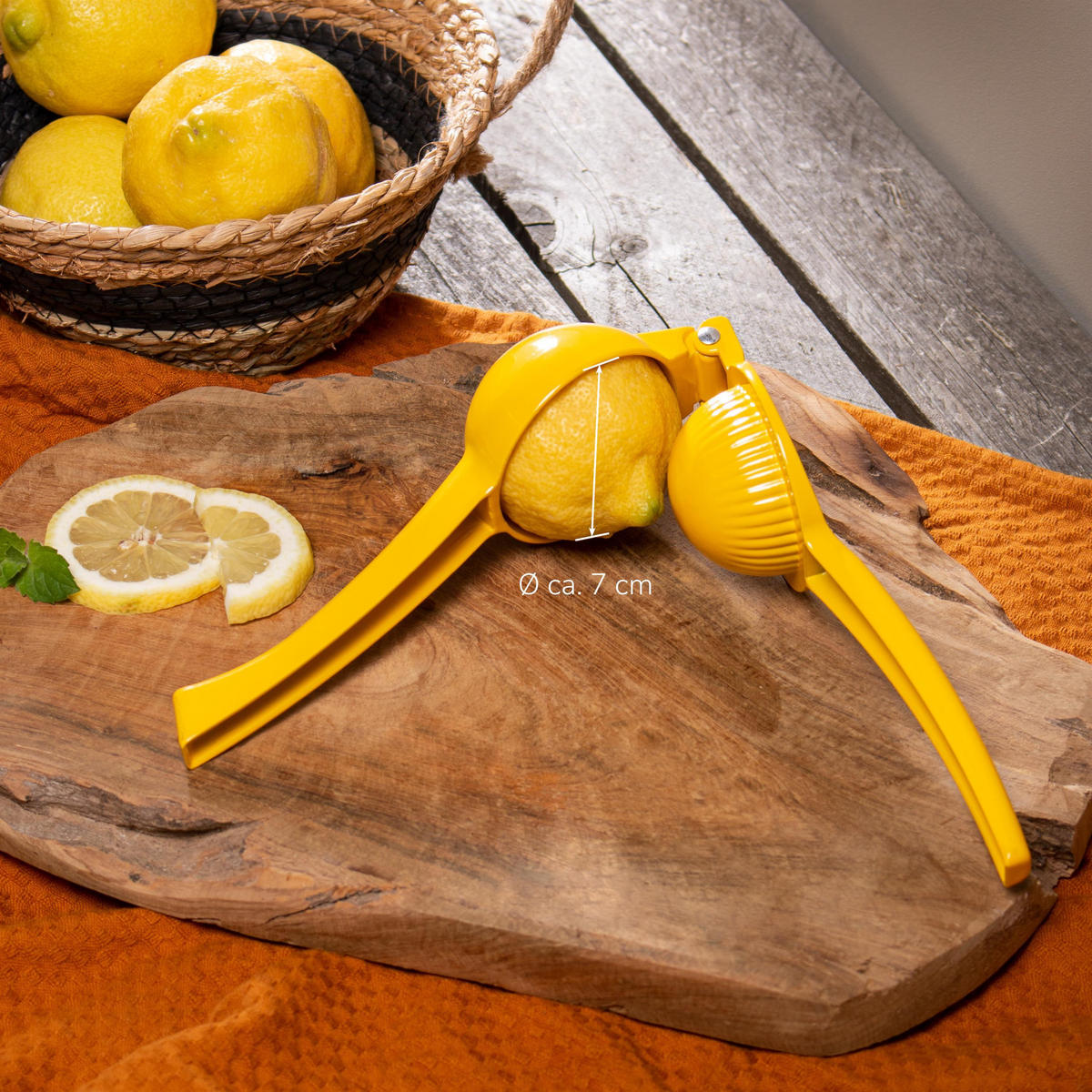 ZITRONENPRESSE, gelb, Zink - Gelb, Metall (7.2cm) - bremermann
