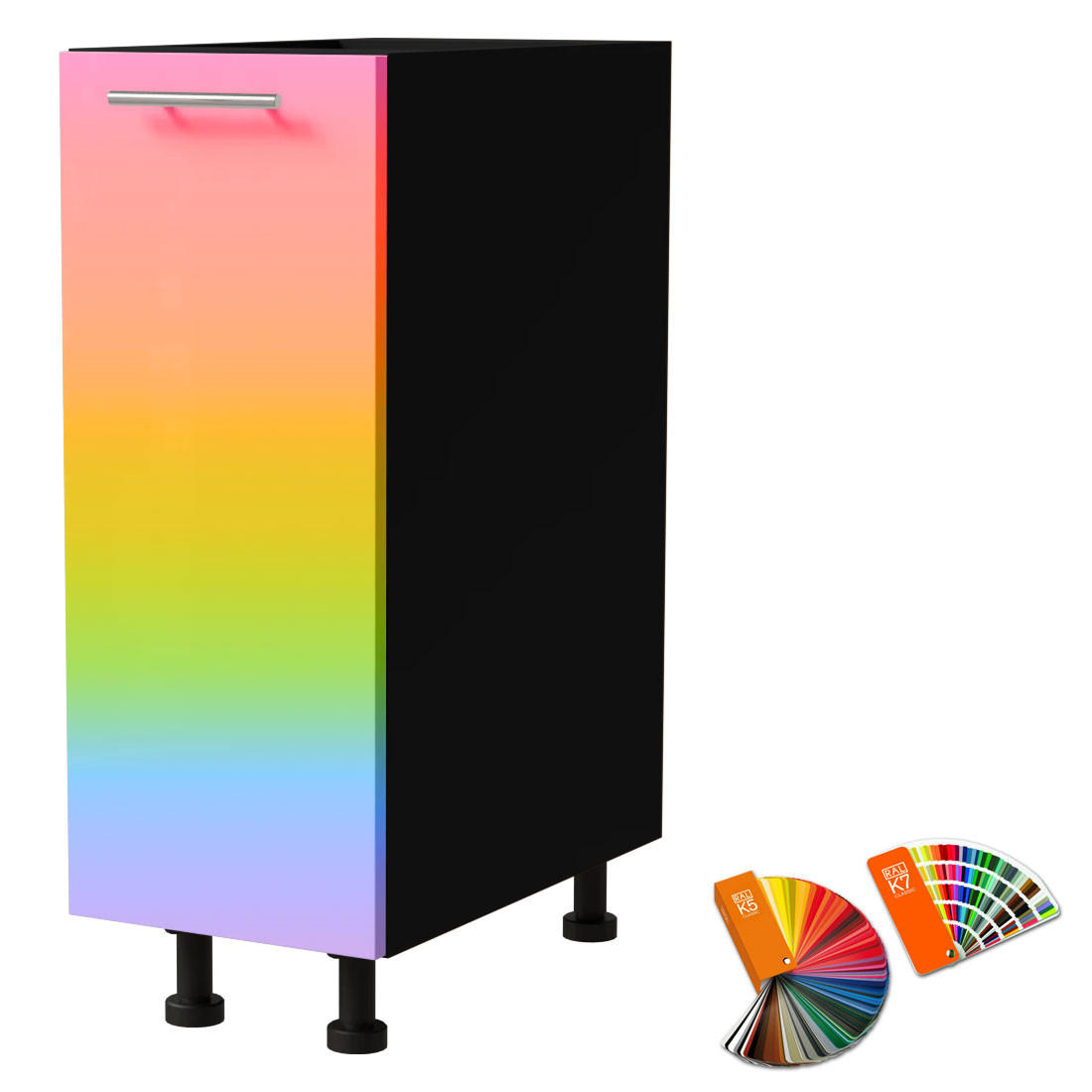 Feldmann-Wohnen UNTERSCHRANK Mehrfarbig, Schwarz 30cm × 50cm × 82cm