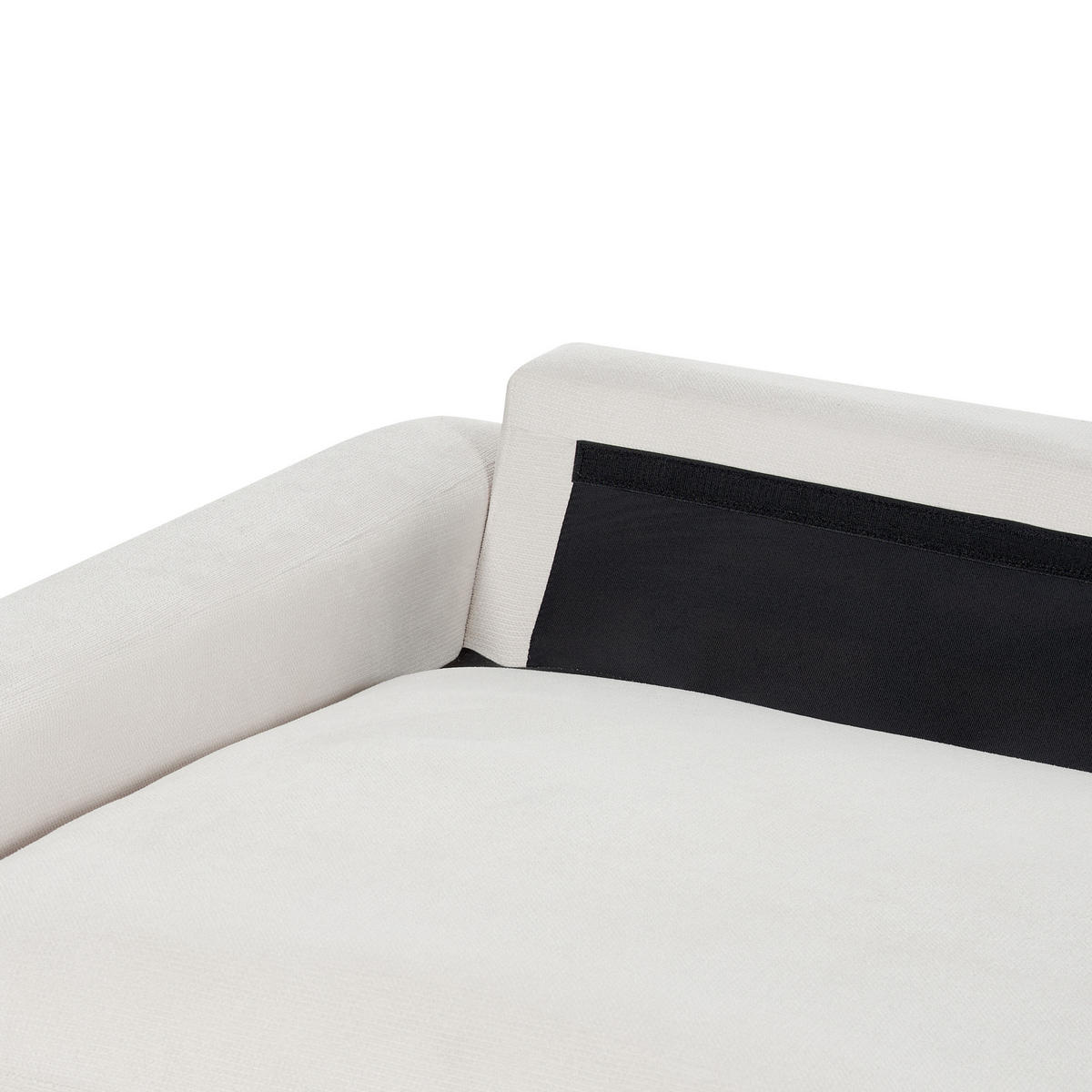 3-SITZER-ECKSOFA cremeweiß linksseitig Maloy - Schwarz/Weiß, Textil (272/189cm) - Beliani