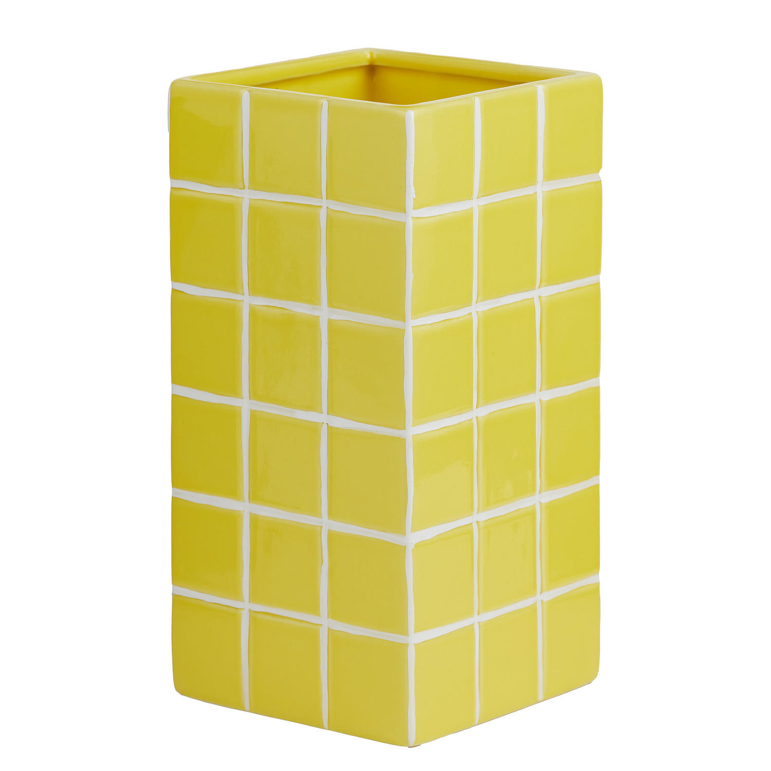 VASE Tiles 20cm - Gelb, Stein (20cm) - Butlers