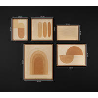 GEMÄLDE Lied der Wüste Schattenfugenrahmen Eichefarben 5-teilig - Eichefarben, Holz (90/80cm) - YS-art gallery