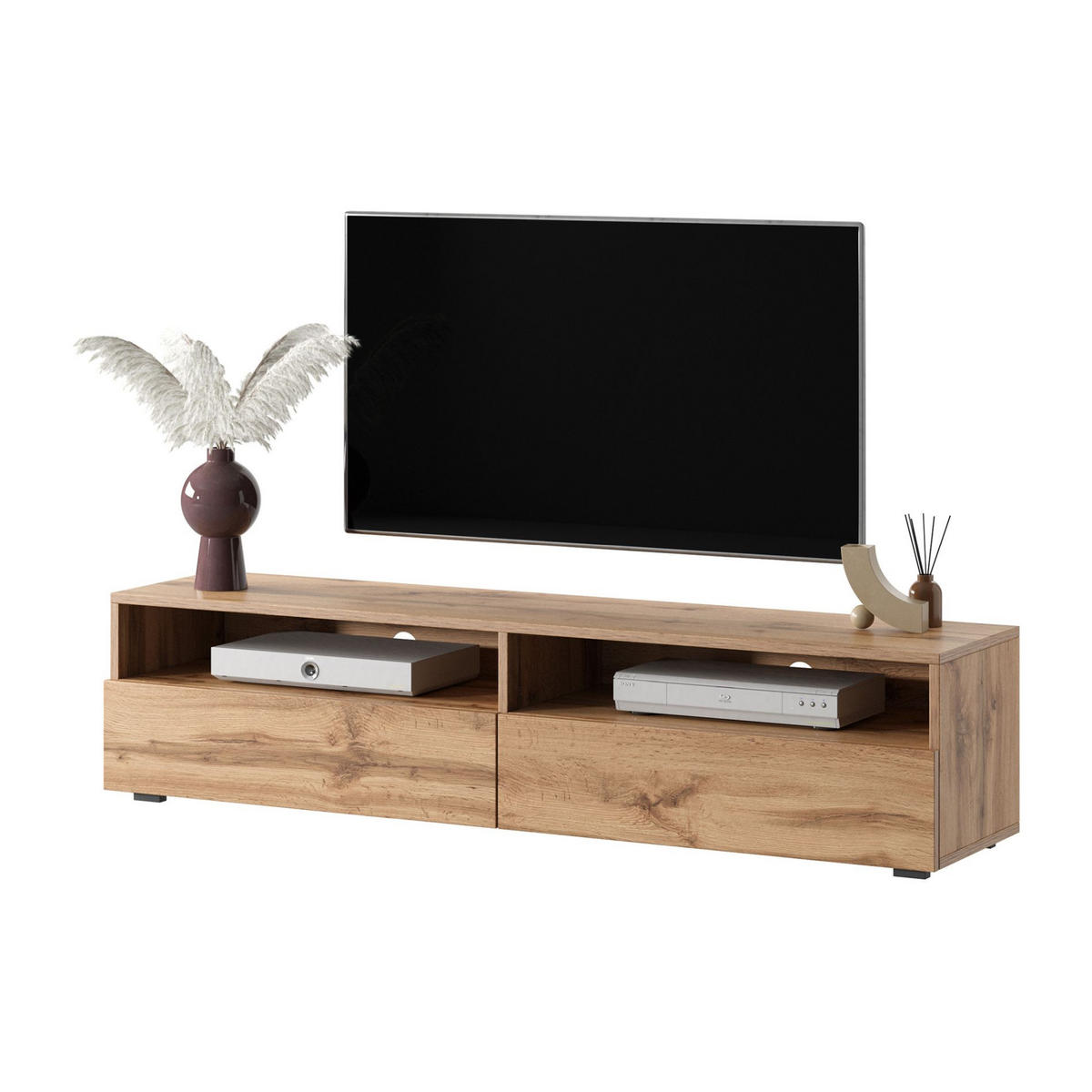 TV-LOWBOARD Rednaw mit LED Holzoptik Eiche 140 cm - Eichefarben/Eiche Wotan, Holzwerkstoff (140/30/31cm) - Selsey