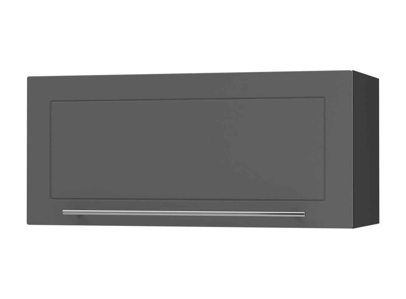 KLAPPHÄNGESCHRANK Kvantum W4B/80-AV Graphit Matt / Schwarz Matt 80 / 32,5 / 36cm - Schwarz/Graphitfarben, Holz/Holzwerkstoff (80/36/32.5cm) - Feldmann-Wohnen