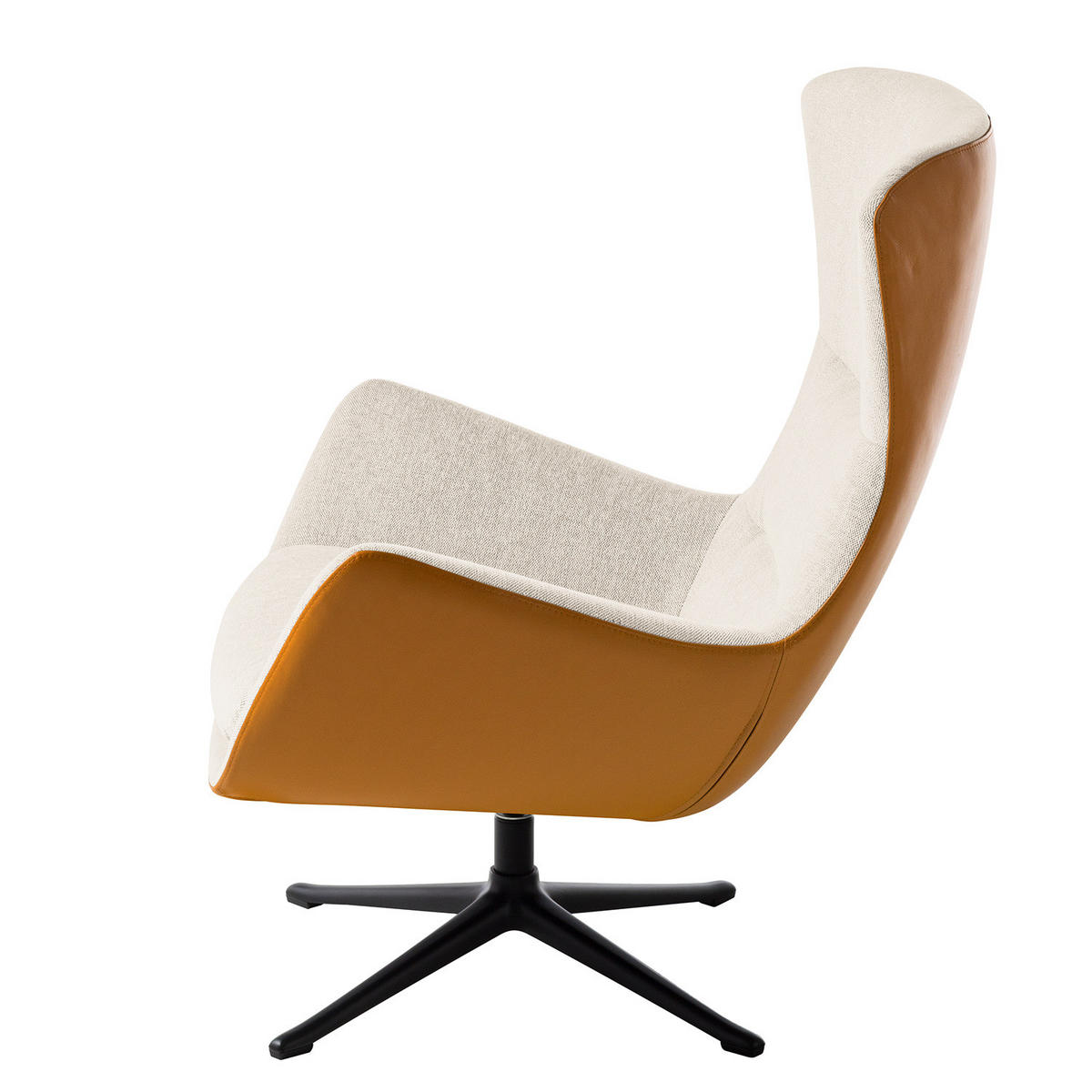 SESSEL mit Kreuzfuß - Schwarz/Weiß, Textil/Metall (84/99/96cm) - home24