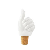 FLASCHENVERSCHLUSS Thumbs Up Hands, Porzellan, Kork, Weiß - Weiß, Keramik (3.5/9/4.5cm) - Donkey Products