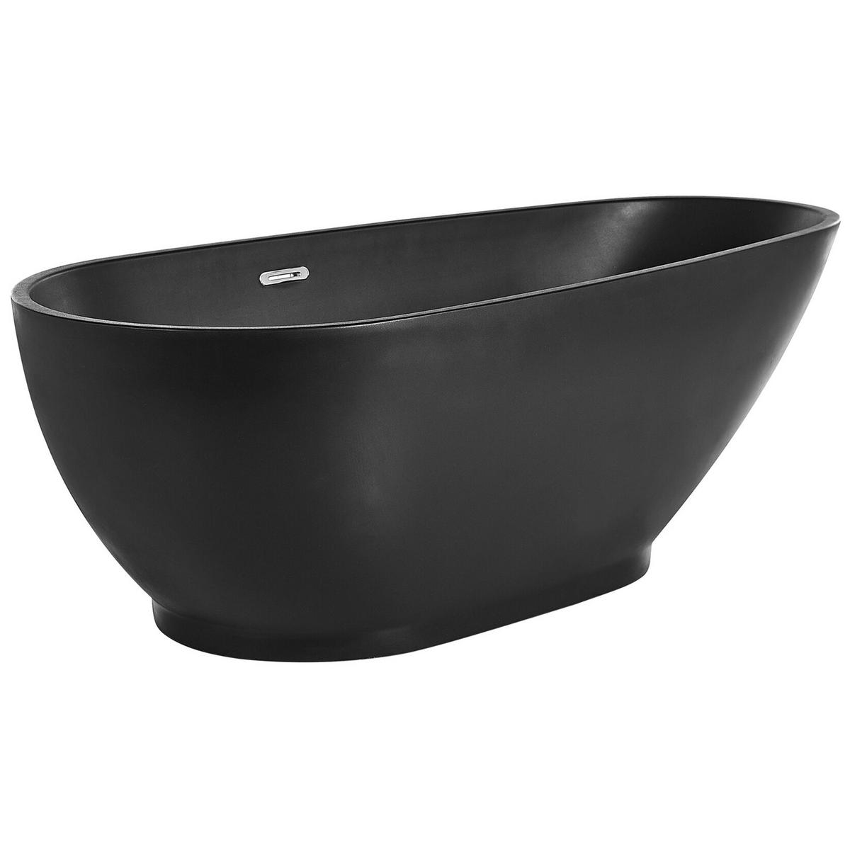 BADEWANNE FREISTEHEND 82x173x60 cm schwarz Guiana - Schwarz, Kunststoff (82/60/173cm) - Beliani