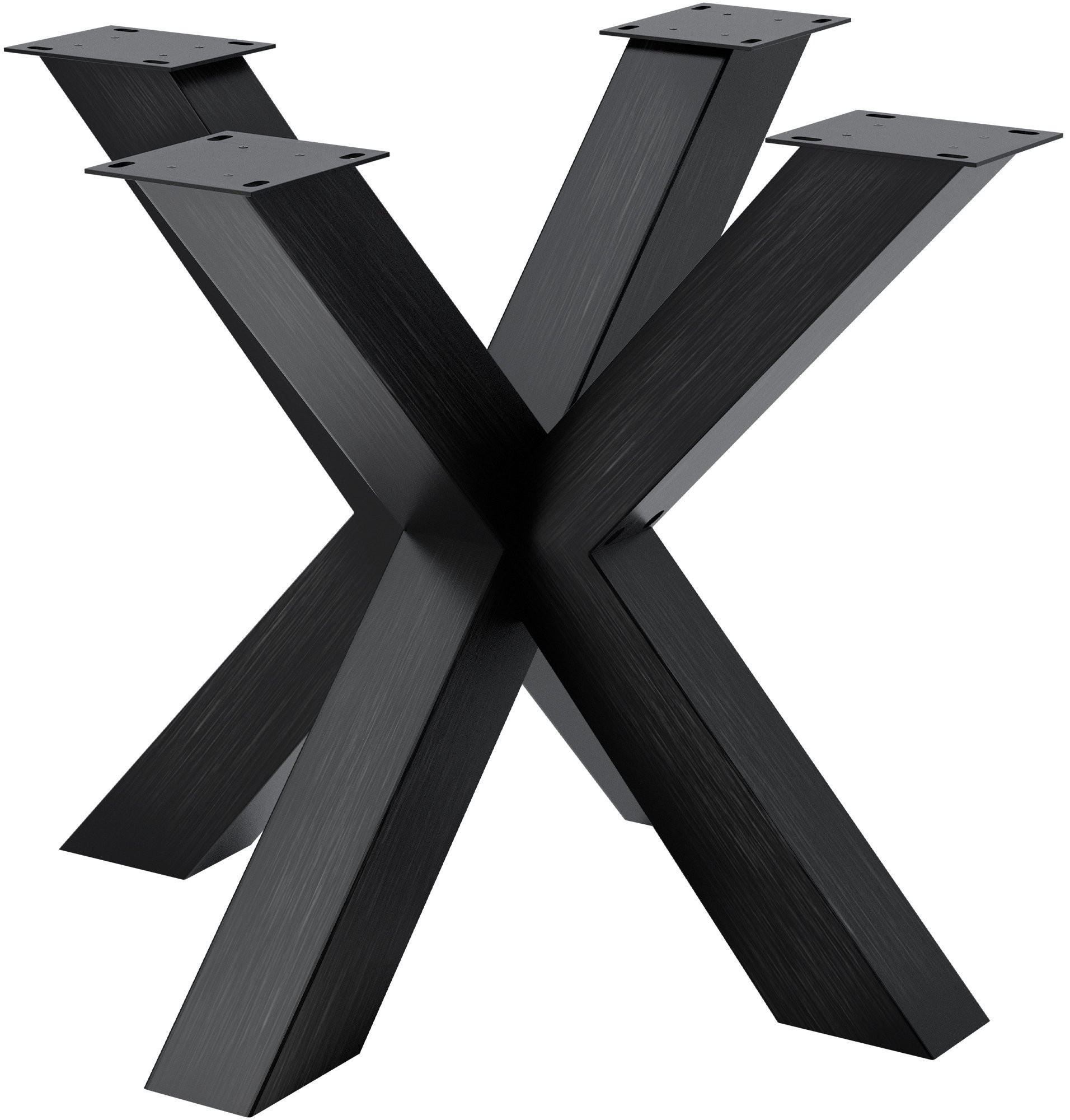 TISCHBEIN eckig 85/85/71 cm Metall Industrial Schwarz - Schwarz, Metall (85/71/85cm) - CLP