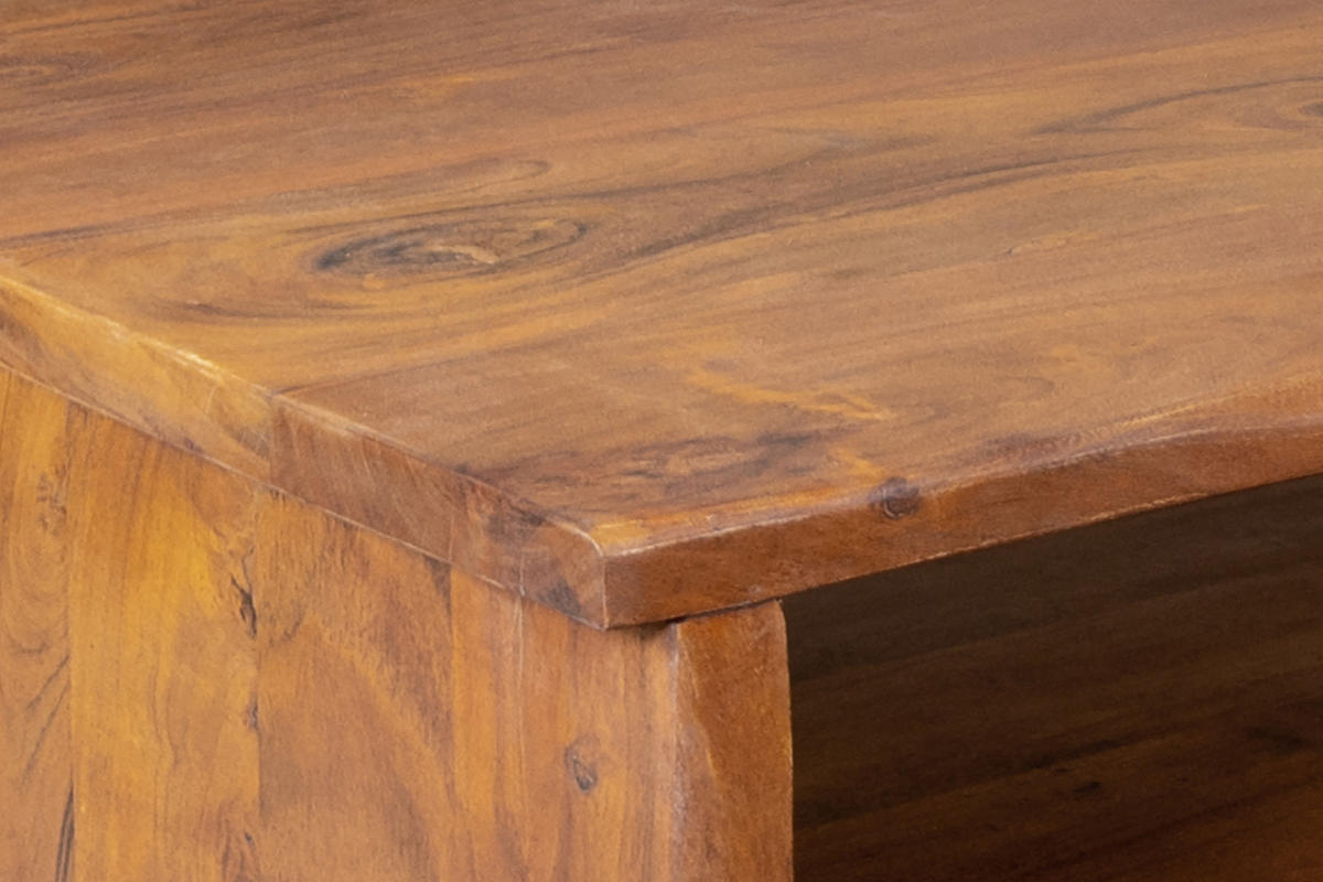 COUCHTISCH DAHLIA - Braun/Naturfarben, Akazienholz/Holz (70/130/45cm) - SAM