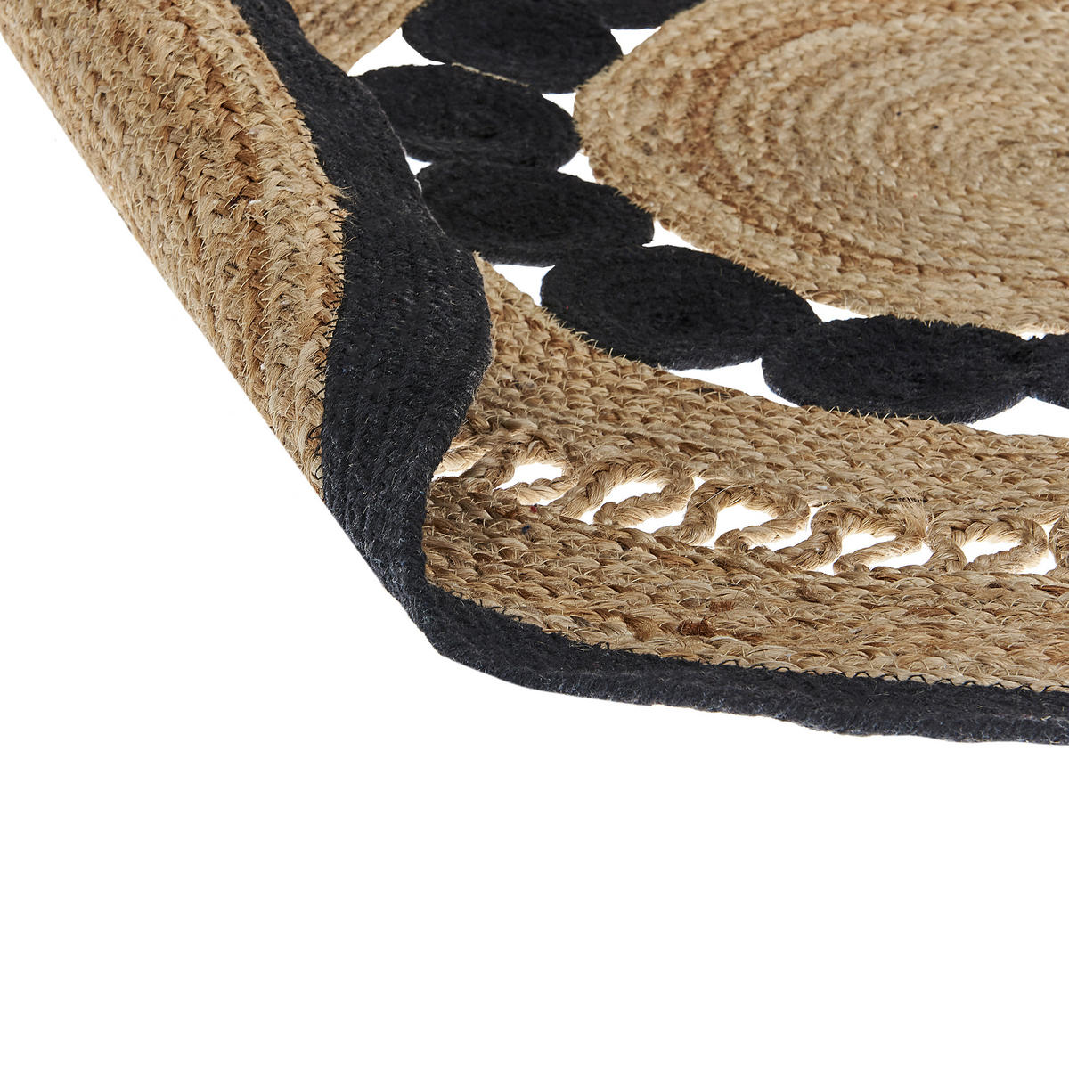 TEPPICH geflochten Yozgat 120/120 cm - Beige, Naturmaterialien (120/120cm) - Beliani