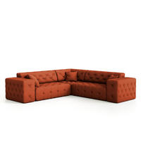 ECKSOFA Chantal - Orange, Holzwerkstoff/Textil (246/246cm) - Fun Möbel